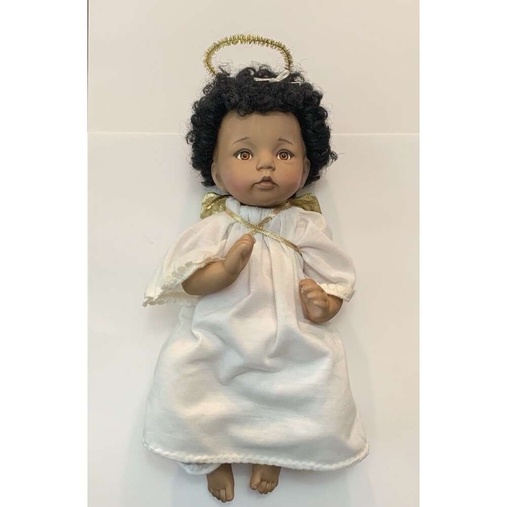 Ashton Drake Angel Face Doll Brown Eyes Short Curly Black Hair Dianna Effner